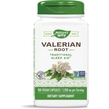 Витамины и БАДы для нервной системы Nature's Way Valerian Root Корень валерианы для нормализации сна 1590 мг 100 веганских капсул