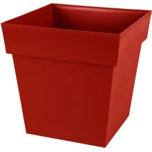 Eda Tuscan Square Blum Pot - 39 x 39 x H 39 cm - 38 l - Red Ruby