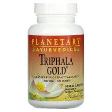 Растительные экстракты и настойки Planetary Herbals, Ayurvedics, Triphala Gold, 1000 мг, 120 таблеток