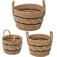 Set of Baskets Alexandra House Living 03843 Brown Wood wicker Rattan (3 Units)