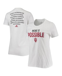 adidas women's White Indiana Hoosiers More Is Possible T-shirt