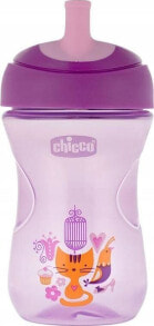 Chicco Non-spill cup + straw 266ml purple