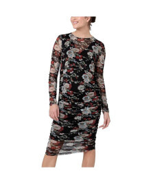 Ripe Maternity maternity Ripe Wild Bloom Ruched Nursing Dress Black