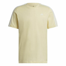 Men’s Short Sleeve T-Shirt Adidas Essentials 3 Bandas Yellow