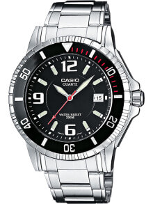 Мужские наручные часы с серебряным браслетом Casio MTD-1053D-1AVES Collection mens 43mm 20ATM