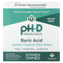 Boric Acid, Instant Vaginal Odor Rinse, 2 Bottles & 2 Nozzles , 6 fl oz (177.44 ml)
