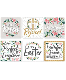 Big Dot of Happiness religious Easter - Christian Holiday Party Decor - Drink Coasters - Set of 6