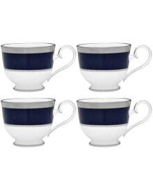 Noritake odessa Cobalt Platinum Set of 4 Cups, Service For 4