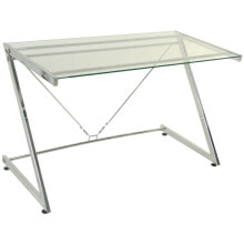 Desk Alexandra House Living White Transparent Crystal 124 x 76 x 60 cm