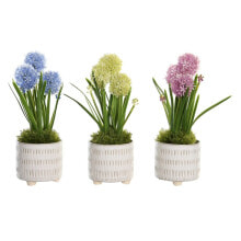 Decorative Plant DKD Home Decor Foam Blue Pink Yellow polypropylene 15 x 15 x 30 cm (3 Pieces)