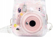 Купить сумки, кейсы, чехлы для фототехники LoveInstant: Pokrowiec LoveInstant Do Fujifilm Instax Mini 11 / Przezroczysty Różowe Cekiny