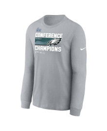 Nike men's Gray Philadelphia Eagles 2022 NFC Champions Trophy Collection Long Sleeve T-shirt