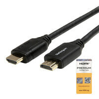 StarTech.com 3ft (1m) Premium Certified HDMI 2.0 Cable with Ethernet - High Speed Ultra HD 4K 60Hz HDMI Cable HDR10 - HDMI Cord (Male/Male Connectors) - For UHD Monitors - TVs - Displays - 1 m - HDMI Type A (Standard) - HDMI Type A (Standard) - Audio Retu