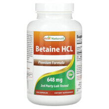 Бест Натуралс, Бетаина гидрохлорид, 648 мг, 250 капсул (Товар снят с продажи) 