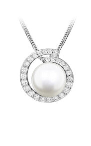 Ювелирные колье Unique Silver Real Pearl Necklace SC483 (Chain, Pendant)