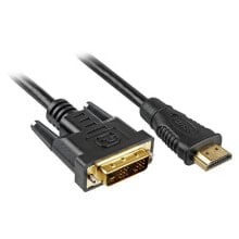Computer connectors and adapters sharkoon 4044951015221 - 3 m - HDMI - DVI-D - Gold - 1920 x 1200 pixels - Black