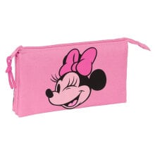 SAFTA Triple Minnie Mouse Loving Pencil Case