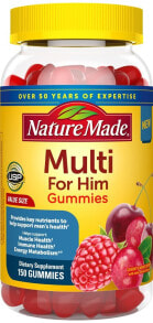Витаминно-минеральные комплексы Nature Made Multi For Him Gummies Мужской мультивитаминный комплекс для поддержки здоровья - 150  мармеладок с ягодным вкусом