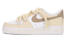 【定制球鞋】 Nike Air Force 1 Low LE 解构 高街 防滑耐磨 低帮 板鞋 GS 浅卡其 / Кроссовки Nike Air Force DH2920-111