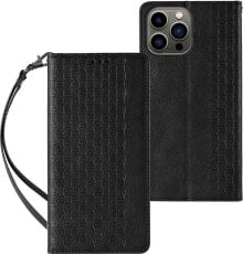 Hurtel Magnet Strap Case etui Samsung Galaxy S23+ pokrowiec z klapką portfel mini smycz podstawka czarne