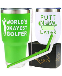 Meant2tobe golf Lover Gifts, Golf Gifts, Christmas Gifts, Golfer Gifts Funny, Gifts for Golfers, Golf Gifts Ideas, Golf Presents, Golfing Tumbler Coffee Mug, Worlds Okayest Golfer, Putt Now