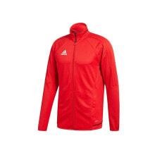 Олимпийки Мужская олимпийка спортивная на молнии красная Adidas Tiro 17