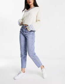 Stradivarius – Vintage-Mom-Jeans in heller Waschung