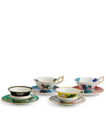 Wedgwood wonderlust Teacup and Saucer, Set of 4