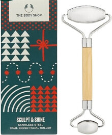 Doppelseitiger Gesichtsroller aus Edelstahl - The Body Shop Sculpt & Shine Stainless Steel Dual Ended Facial Roller