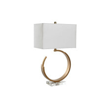 Desk lamp DKD Home Decor 40 x 23 x 68 cm Crystal Golden Metal Transparent White 40 W 240 V