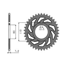 SUNSTAR SPROCKETS 525 Pitch 1-4335-45 Steel Rear Sprocket