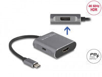 87867 - HDMI/DisplayPort - 1x HDMI + 2x DisplayPort - 3840 x 2160 pixels - Grey - Aluminium - 4K Ultra HD