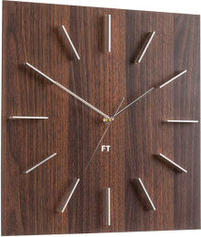 Настенные часы квадрат Темный натуральный коричневый FT1010WE