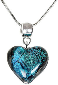 Кулоны и подвески Колье Exceptional Turquoise Heart с жемчугом Lampglas и чистым серебром NLH5