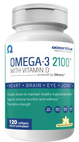 Рыбий жир и Омега 3, 6, 9 Oceanblue Professional Omega-3 2100 with Vitamin D Natural Vanilla Омега-3 2100 с витамином D  120 гелевых капсул