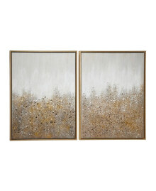 CosmoLiving multimedia and Abstract Art Paintings with Glitter, Set of 2