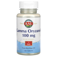KAL, Gamma Oryzanol, 100 mg, 100 Tablets