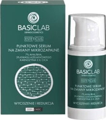 Basiclab BasicLab Esteticus punktowe serum na zmiany mikrozapalne z 7% AHA/BHA i 3% kwasu azelainowego Wyciszenie i Redukcja 15ml