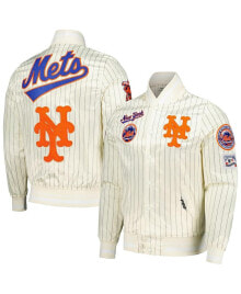 Купить мужские куртки Pro Standard: Men's Cream New York Mets Cooperstown Collection Pinstripe Retro Classic Satin Full-Snap Jacket