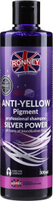 Professionelles silbernes Shampoo gegen Gelbstich für blondes und graues Haar - Ronney Professional Anti-Yellow Pigment Silver Power Shampoo