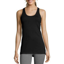 Купить женская одежда Hanes: Hanes Sport Women's Performance Stretch Black Tank shirt size XL