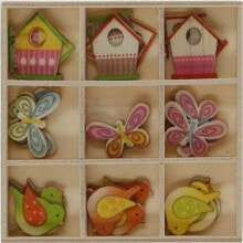 Titanum Wooden decorations in a box, mix of 27 pcs