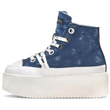 Inuikii Canvas Shoes Women's High-Top Dark Blue