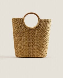 Medium rattan tote bag