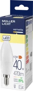 Купить лампочки MÜLLER LICHT: LED Kerze 40W E14 470lm, 1 St