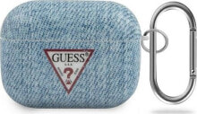 Guess Etui ochronne GUACAPTPUJULLB Jeans Collection do AirPods Pro niebieskie