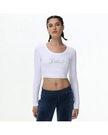 Купить женские блузки и кофточки Juicy Couture: Women's Cropped Long Sleeve Baby Tee