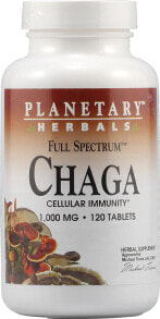 Грибы Planetary Herbals Chaga Full Spectrum Гриб чаги для повышения клеточного иммунитета 1000 мг 120 таблеток