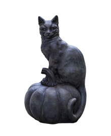 Campania International cat on Pumpkin Garden Statue
