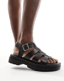 schuh Tobin fisherman sandals in black купить в интернет-магазине